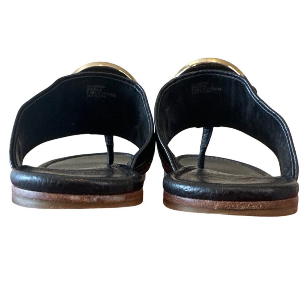 Tory Burch Amanda Thong Sandals Black Pebbled Leather 8.5 - Picture 6 of 11